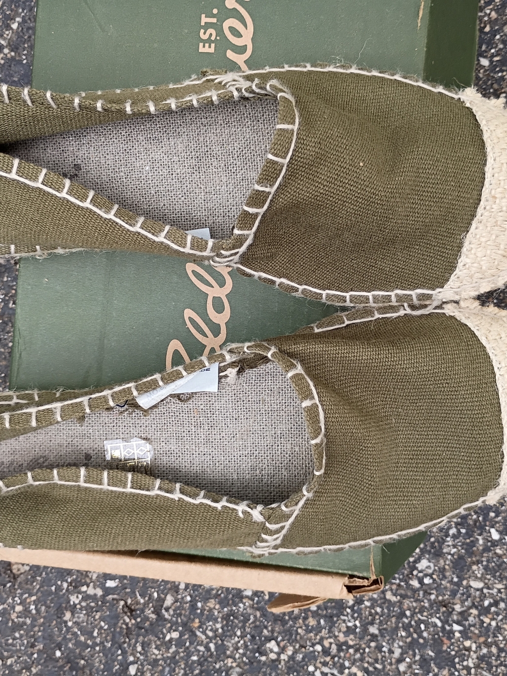 Eddie Bauer Olive Green Canvas Espadrille Flats